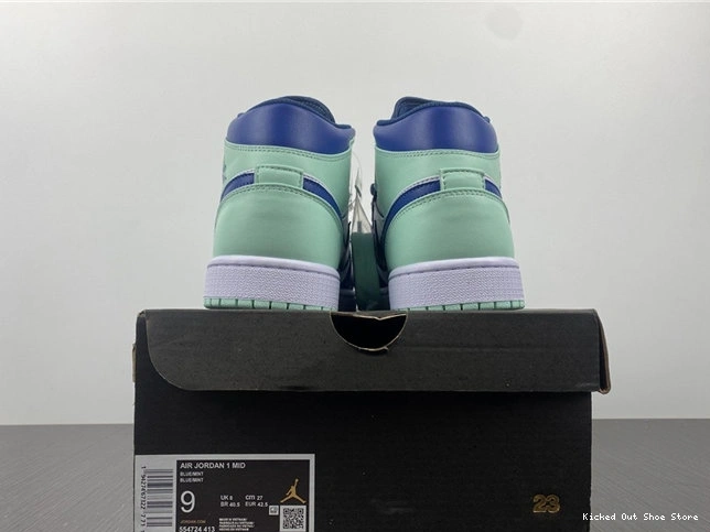 Kicked Out Shoe Store 554724- Foam Timeless Navy Mystic Mint Jordan1 3723 Mid 1014
